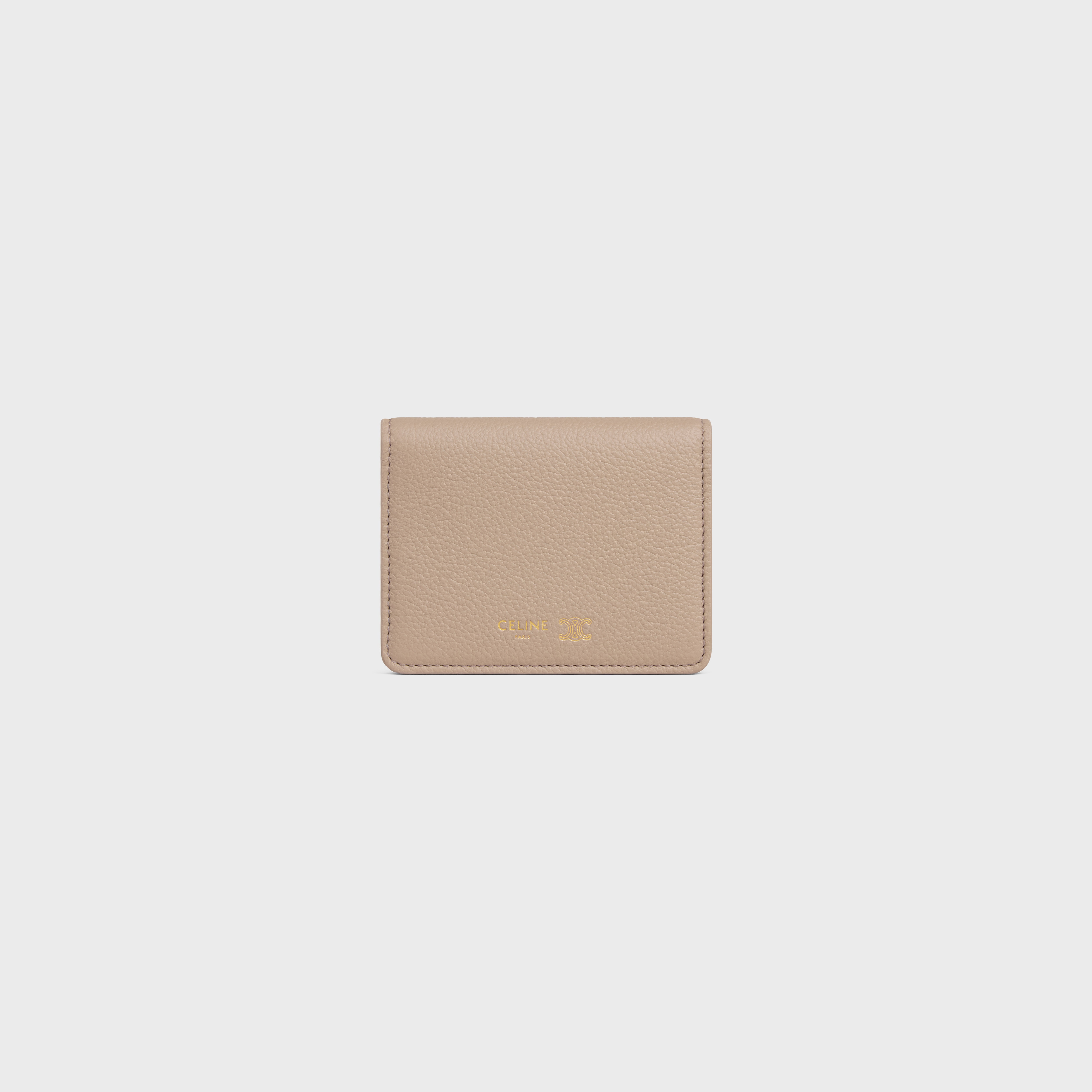 BI-FOLD CARD HOLDER TRIOMPHE STAMP IN SUPPLE GRAINED CALFSKIN